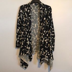 Soft Abstract Print Gap Cardigan